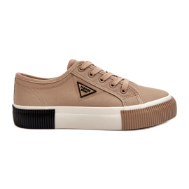 MSMG Låga sneakers för kvinnor, bruna