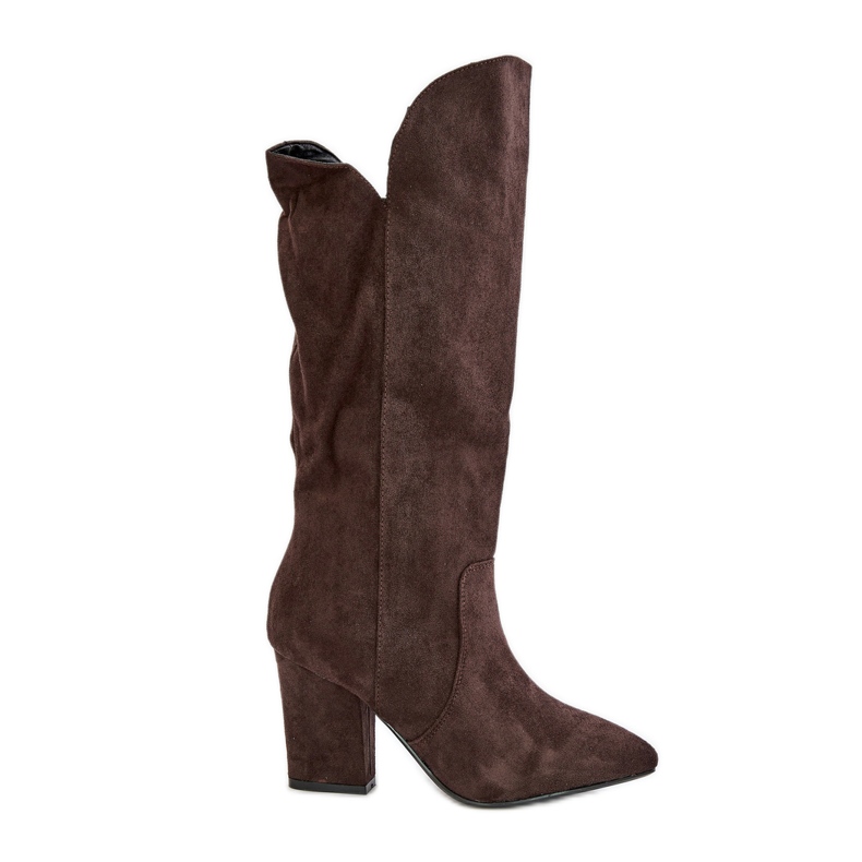 Over-the-knee boots gjorda av eko-mocka, brun Clorira