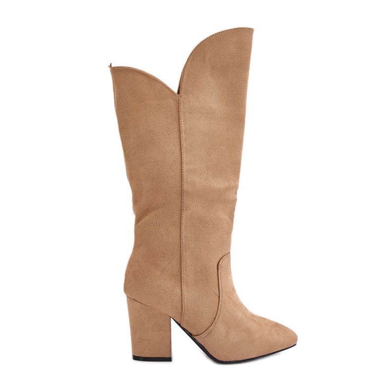 Over-the-knee boots gjorda av eko-mocka, beige Clorira