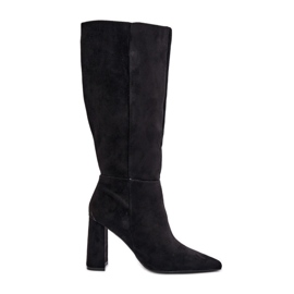 Over the Knee High Heel Boots Black Lannetea svart