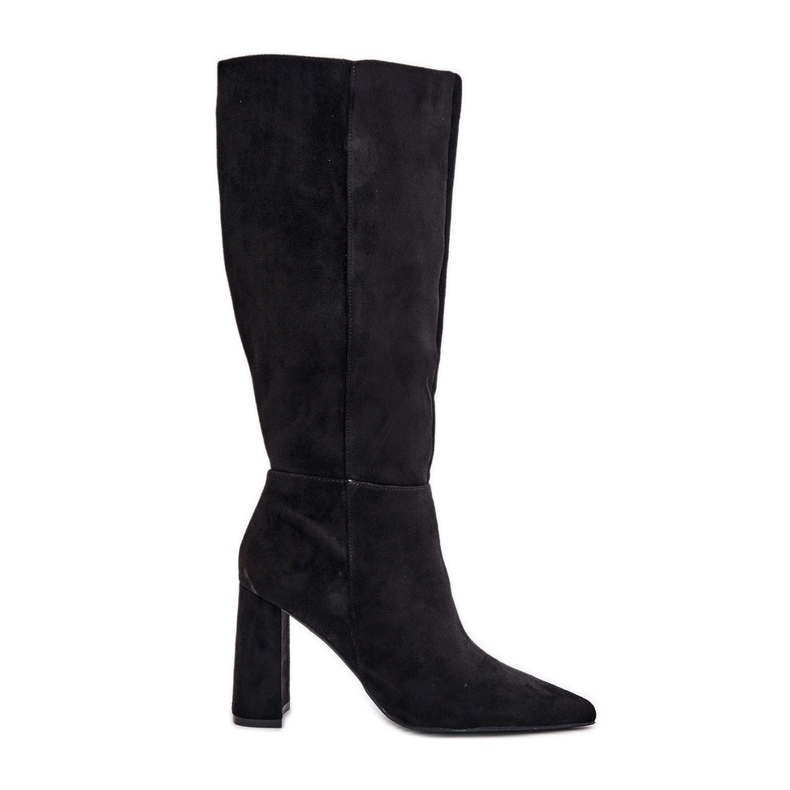 Over the Knee High Heel Boots Black Lannetea svart