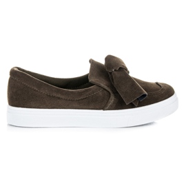 Fashion Slip-on sneakers med rosett grön