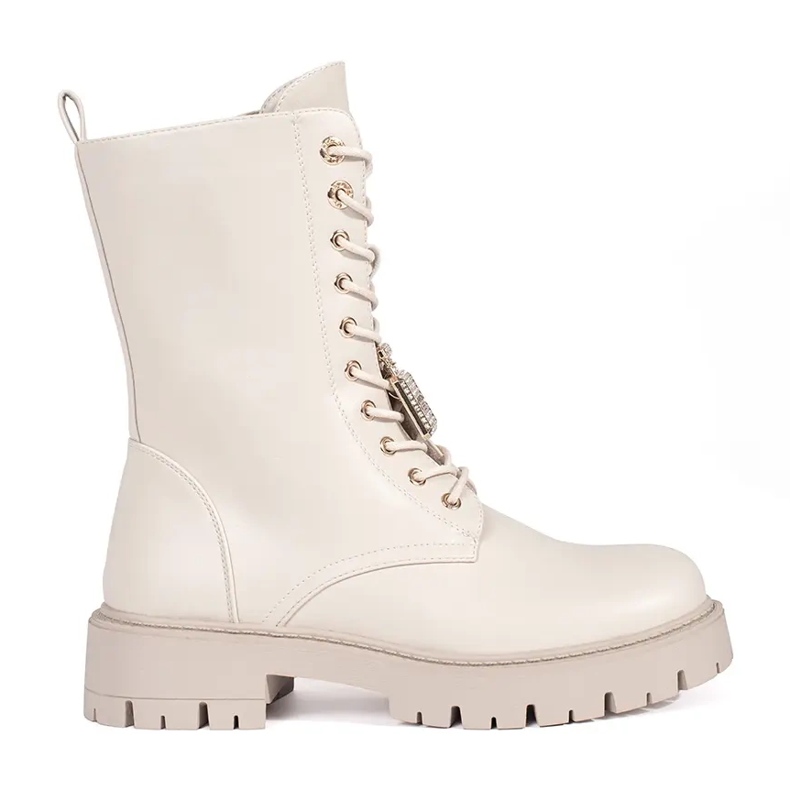 Seastar Ljusbeige damarbetarstövlar med stift