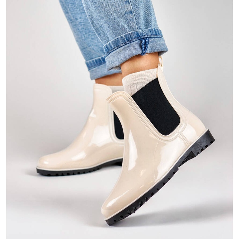 Chelsea-stövlar för kvinnor, beige, DC21BE