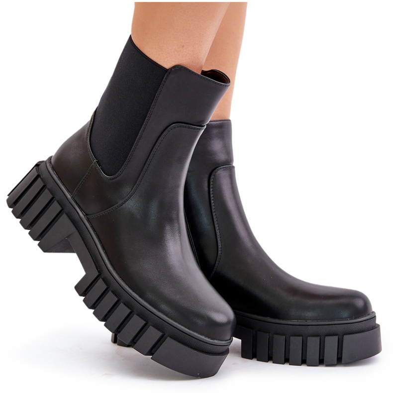 Isolerade Chelsea Boots Med Dragkedja S.Barski HY42-975 Svart