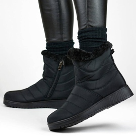 Damisolerade snöstövlar med päls, svart W76B