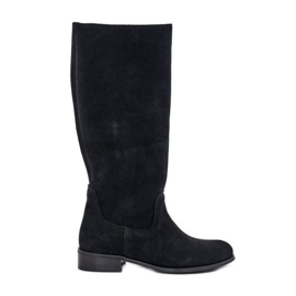 Lewski Shoes Mocka damstövlar med vänster dragkedja 3616 svart