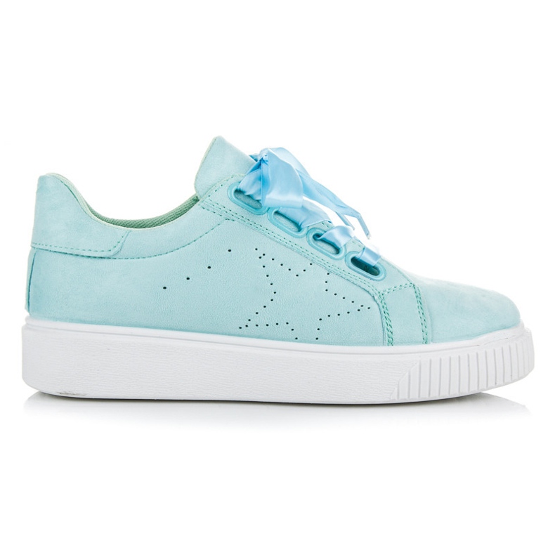 Wilady Sneakers i mocka med band blå