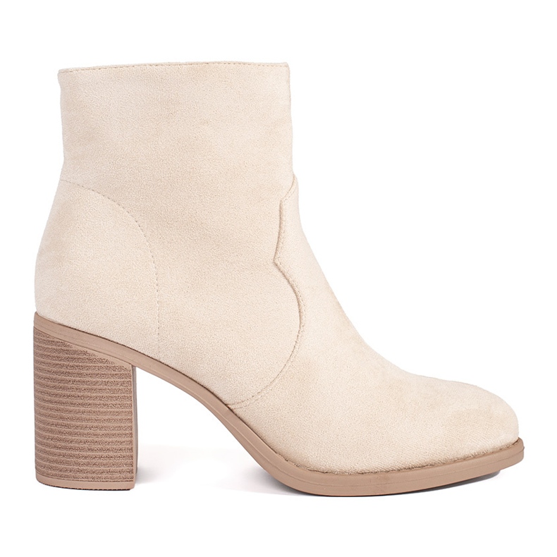 Klassiska stövlar i beige mocka för kvinnor