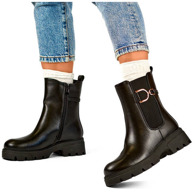 Isolerade Chelsea-stövlar för kvinnor, svarta, K-99257