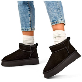 Snöskor i mocka för kvinnor, svarta XF-159B