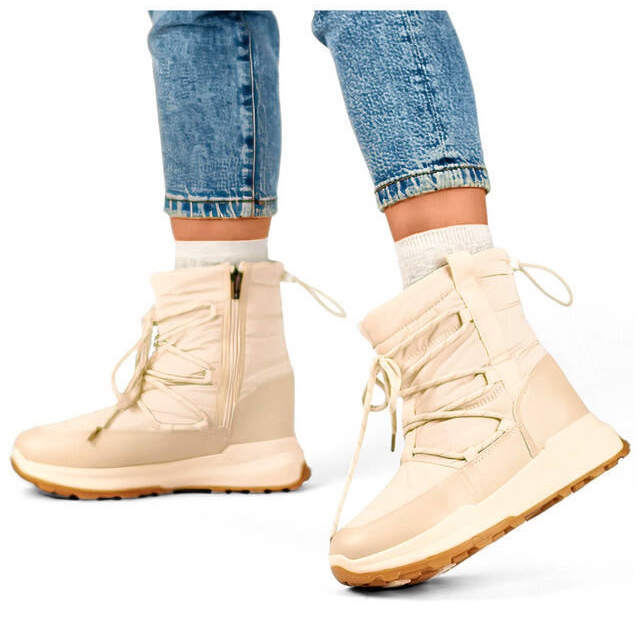 Snöskor för plattform för kvinnor, beige 24-16321BE