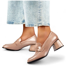 Kvinnors beige patent högklackade skor GD-FL471BE