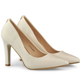 Beige högklackade dampumps GD-FL360BE