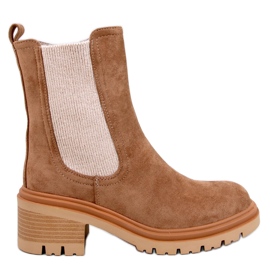 Peredin Khaki Chelsea boots med tröja mudd beige