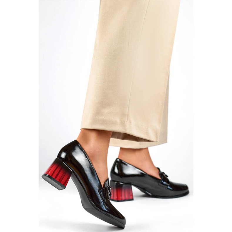 Damlackskor med häldekoration, svart GD-FL479-B