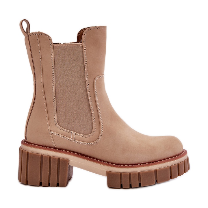 Beige Isolerad dragkedja Chelsea Boots Linneviae