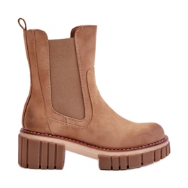 Camel Linneviae Isolerade Chelsea Boots Med Dragkedja brun