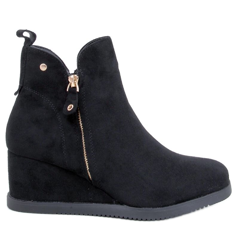 Paxten svarta stövlar med kil i mocka