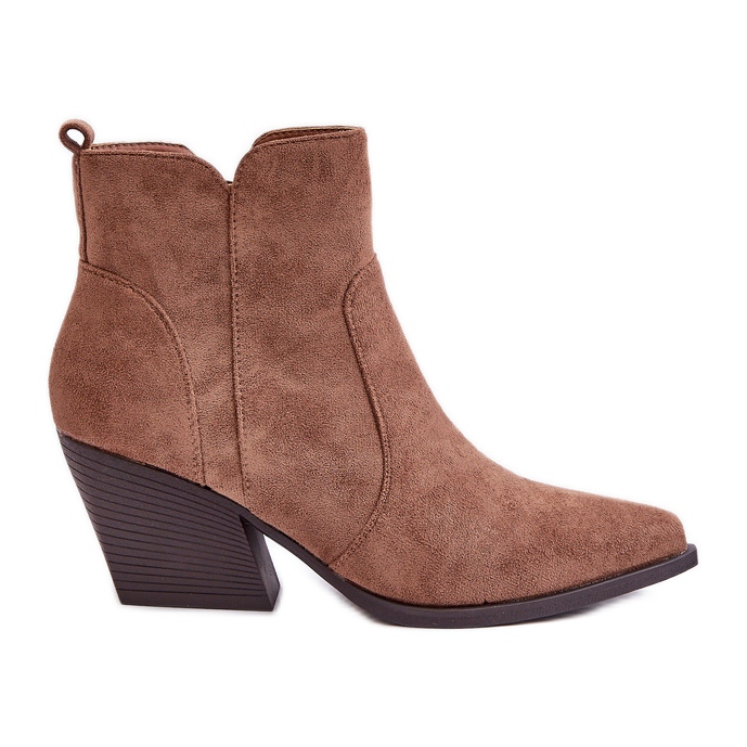 Isolerade Cowboystövlar i ekomocka med dragkedja, brun Virtris