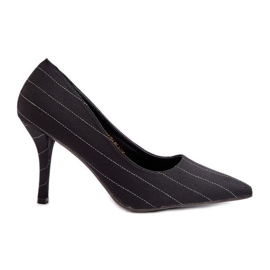 Svart Tifidra Randigt tyg för kvinnor med höga klackar