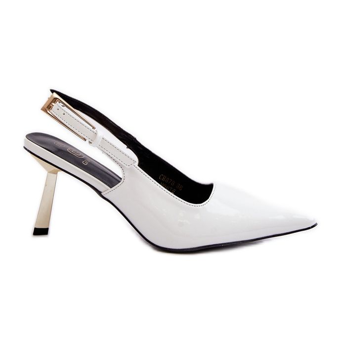 Vita Filona patent höga klackar med öppen klack