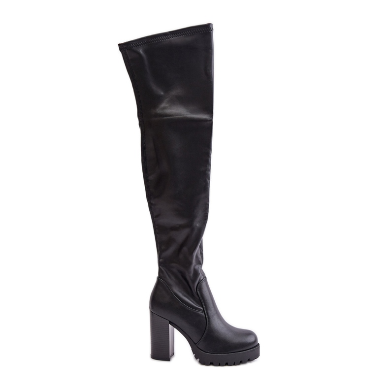 Over-the-knee boots med hög klack, Black Nelothiel svart
