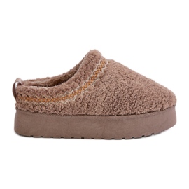 Plattformsnöboots med päls, fårskinnstyp, mörkbeige Mesirra