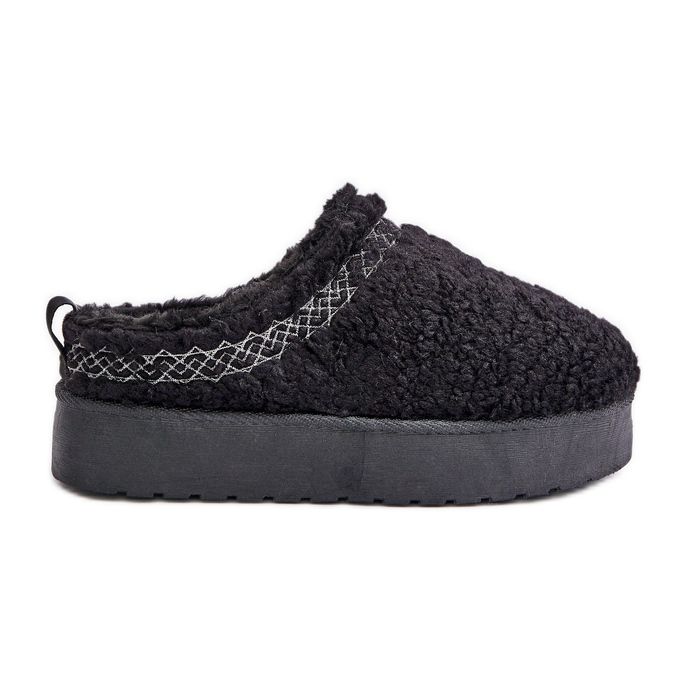 Svarta Mesirra Fårskinn Platform snöstövlar med päls