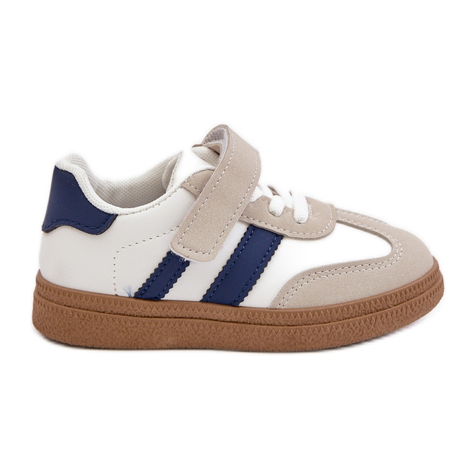 Sneakers med kardborreband för barn vit och blå Tromella