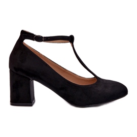 Pumps i ekomocka med stilettklack, svart