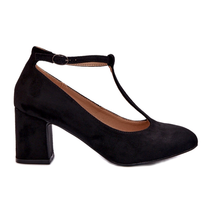 Pumps i ekomocka med stilettklack, svart