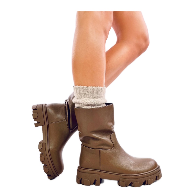 Army Green rakt skurna ankelboots grön