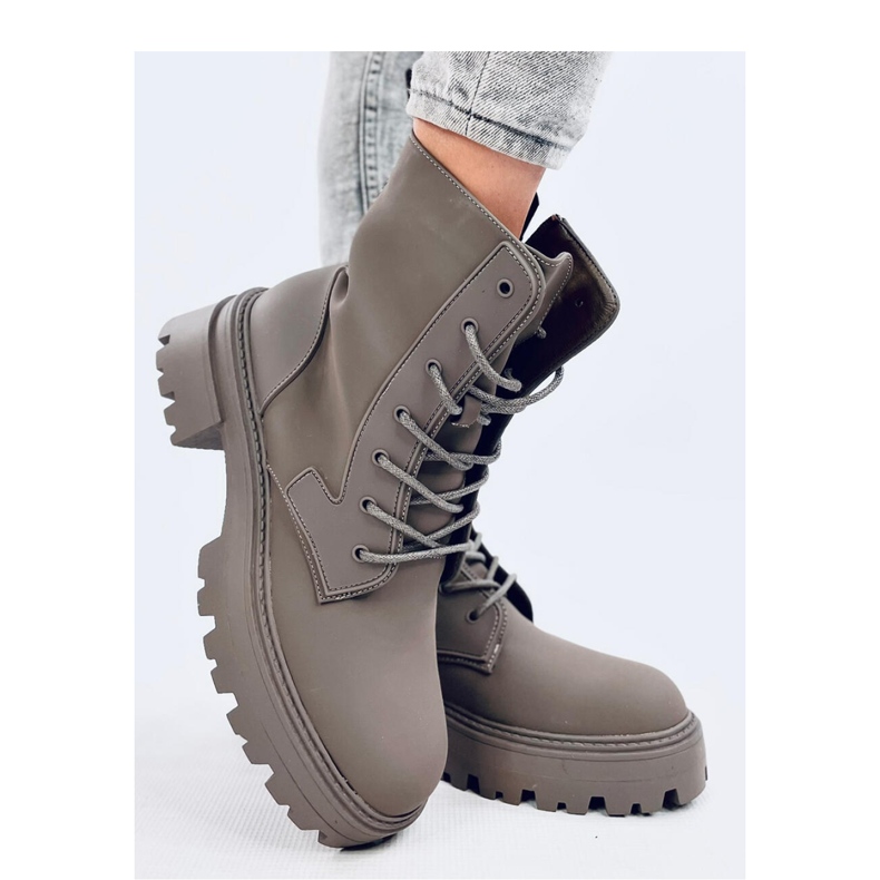 Tamar Gröna ankelboots med snörning - Inello