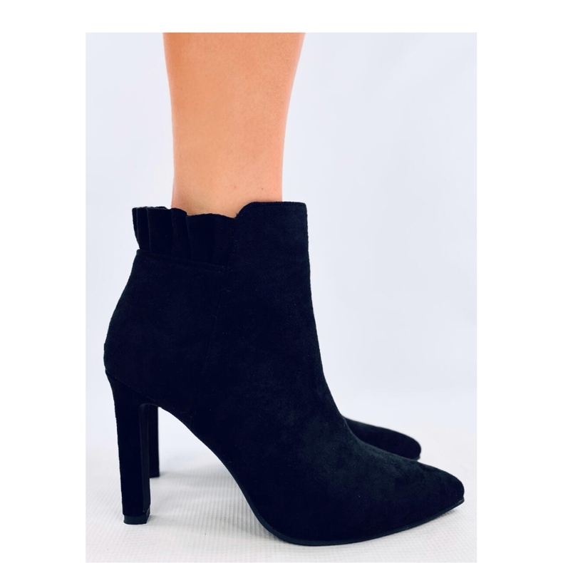 Mariah Svart mocka högklackade ankelboots - Inello