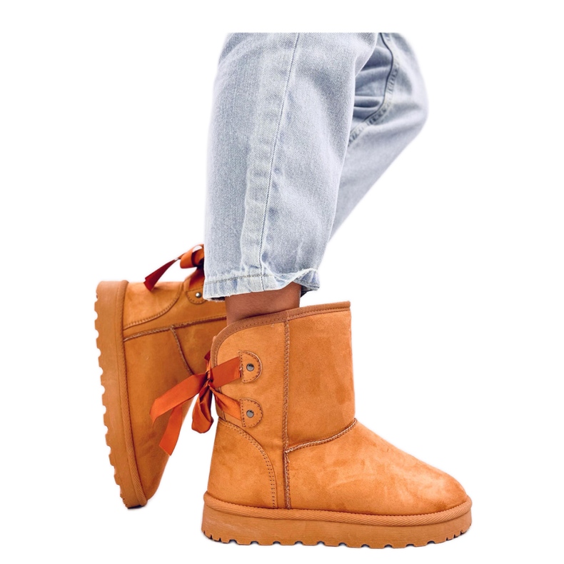 Emus snökängor med Camel rosett brun