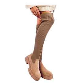 Kaki sock boots beige