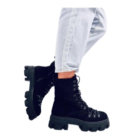 Arbetsstövlar med snörning Svarta