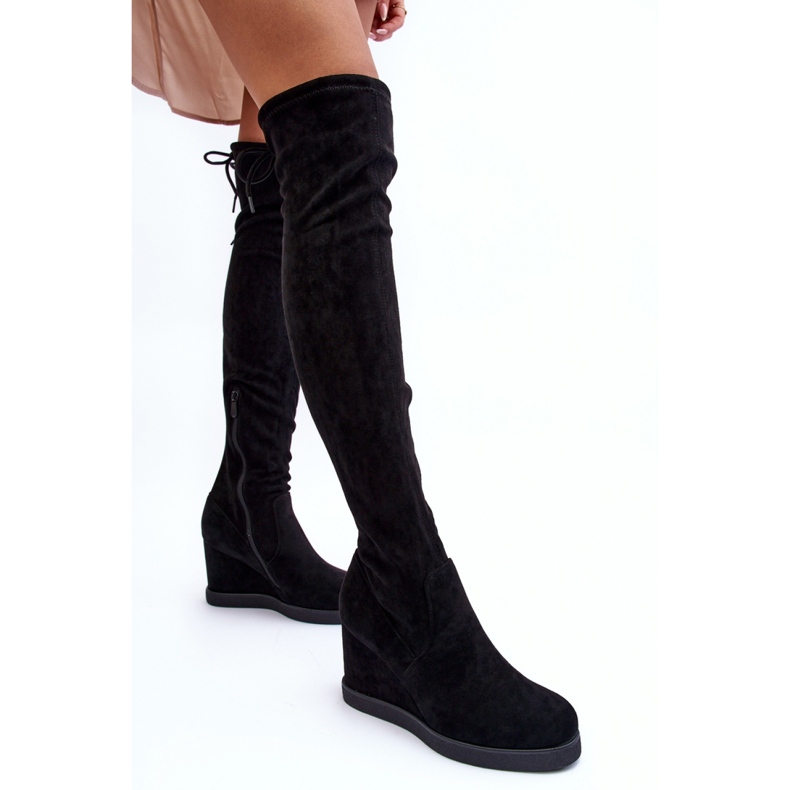 Over-the-knee boots NS362P Svart mocka