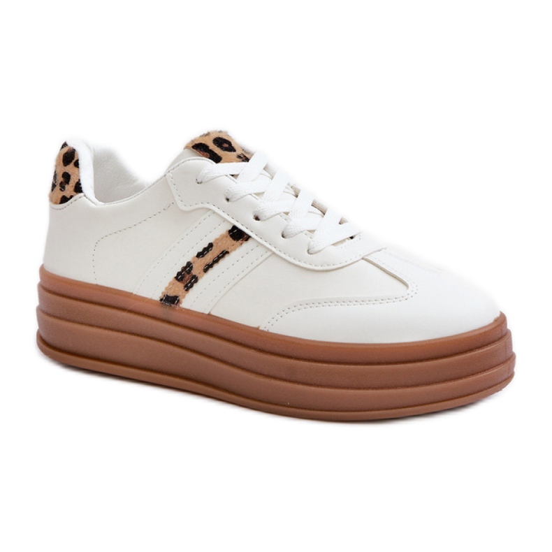 Sportskor Modell PC2802 White Leopard vit