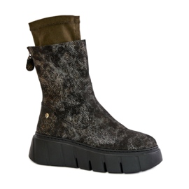 Maciejka 06766-09 Khaki ankelboots grön