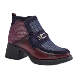 Maciejka 06747-23 Burgundy/Navy ankelboots röd