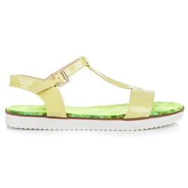 Vices Lackade sandaler med spänne grön