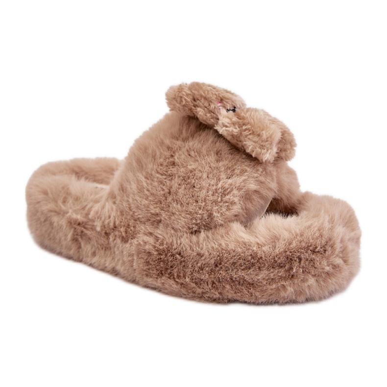 Tofflor Modell BG189P Beige med en nalle