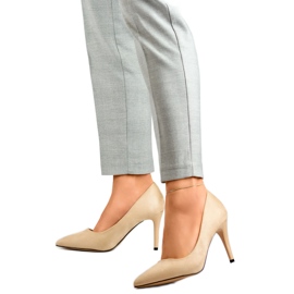 Högklackat dam, eko-mocka B0-202BE, beige