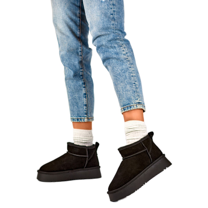 Pälsisolerade snöstövlar för damer XF-159B, svarta