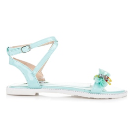 Vices Lackade sandaler med fjäril grön