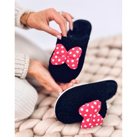 Barntofflor med rosett Child Black svart