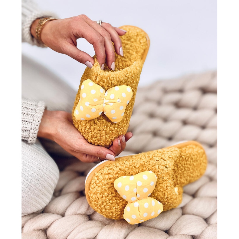 Barntofflor med rosett, Child Yellow gul