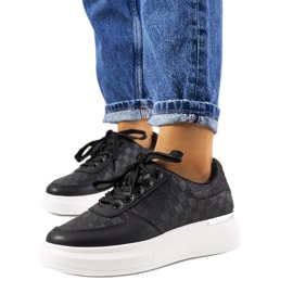 Svarta plattformssneakers för kvinnor
